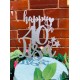 Silver Birthday Cake Topper