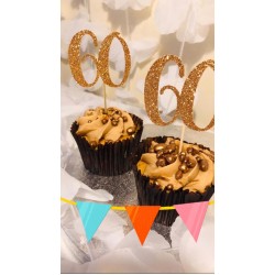 60th Birthday Cupcake Topper 60th Birthday Cupcake Topper