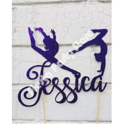 Gymnastic Themed Personalised Cake Toppers, Gymnastic Party, Personalised Cake Topper