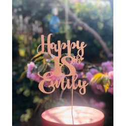 Personalised Name and Age Birthday Cake Topper