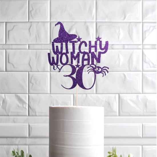 Personalized any Age Witchy Woman Cake Topper