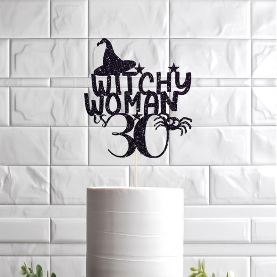 Personalized any Age Witchy Woman Cake Topper