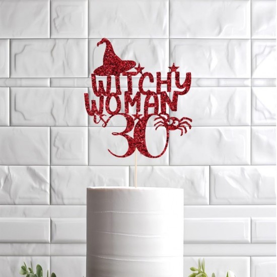 Personalized any Age Witchy Woman Cake Topper