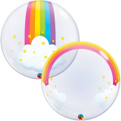Rainbow Clouds Personalised Bubble Balloon