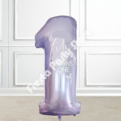 Custom Name Lilac Foil Number Balloon Set