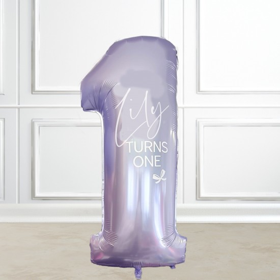 Custom Name Lilac Foil Balloon Set