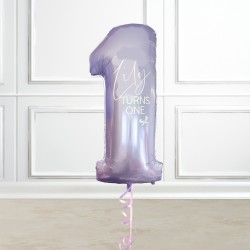 Custom Name Lilac Foil Number Balloon 40 inches