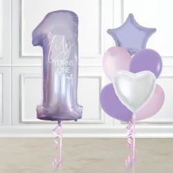 Custom Name Lilac Foil Number Balloon Set
