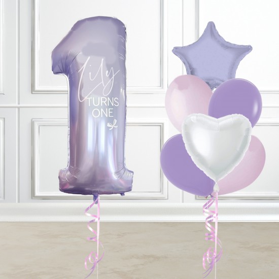 Custom Name Lilac Foil Balloon Set