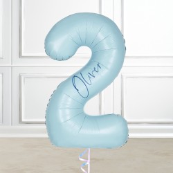 Number Balloon with Personalised Name Sticker