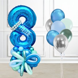 Custom Name Foil Number Balloon Set