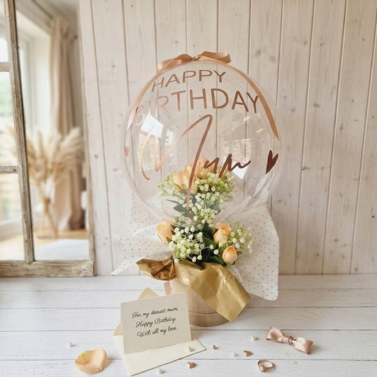 Eternal Bloom Personalized Bubble Balloon