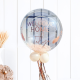 Personalised Welcome Home Balloon with Name Blush Feather Filled Bubble