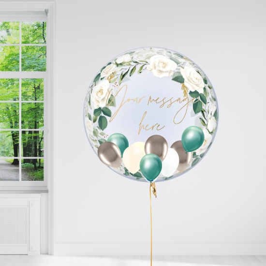 Personalised Floral Bubble Balloon 24 Inch