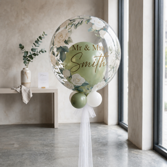 Custom Sage Green Wedding Balloon Bridal Shower Centerpiece