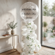 Personalized Wedding Balloon Pillar with White Roses
