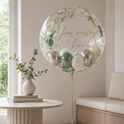 Personalised Floral Bubble Balloon 24 Inch
