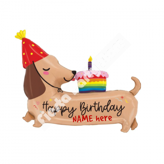 Personalized Giant Dachshund Balloon - INFLATED Personalized Giant Dachshund Balloon - INFLATED