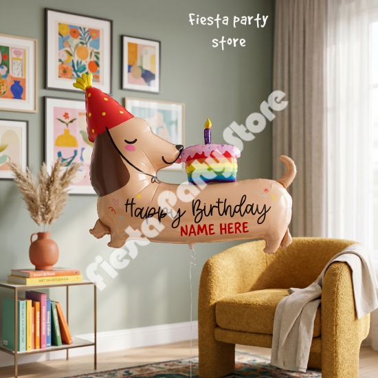 Personalized Giant Dachshund Balloon - INFLATED Personalized Giant Dachshund Balloon - INFLATED
