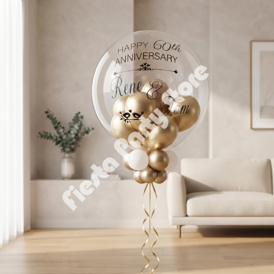Personalised Anniversary Bubble Balloon Custom Party Decor