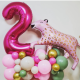 Pink Leopard Number Balloon Display