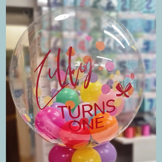 Personalised Rainbow Confetti Bubble Balloon