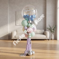 Personalised School Year Balloon Tower Custom Pastel Party Decor