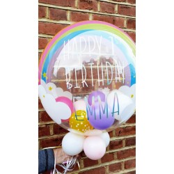 Rainbow Clouds Personalised Bubble Balloon