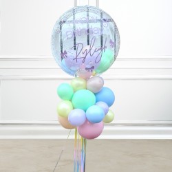 Personalised Pastel Rainbow Balloon Pillar