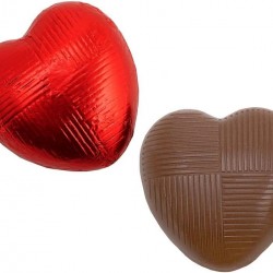 8 Red Foiled Milk Chocolate Hearts in a box