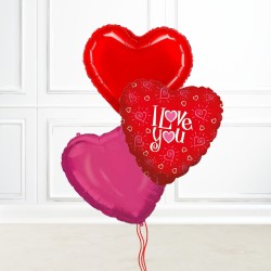 Love You Hearts Foil Balloon Set