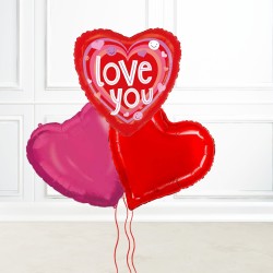 Love You Hearts Foil Balloon Set