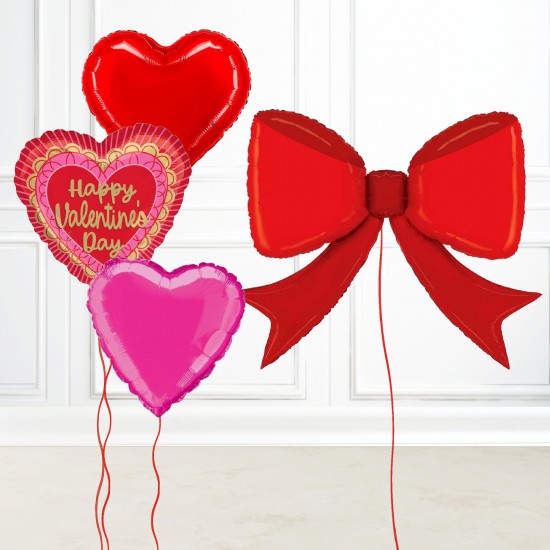 Valentine Red Bow Balloon Bundle