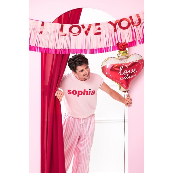 Red and Pink I Love You Banner