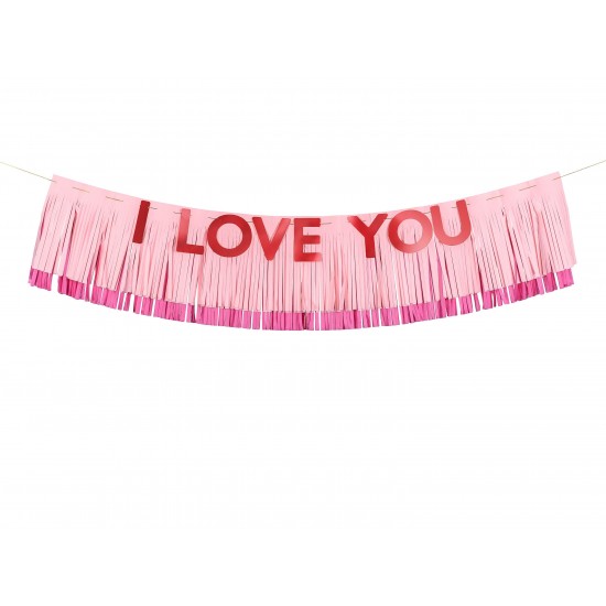 Red and Pink I Love You Banner