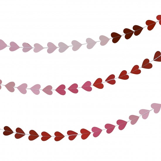 Pink to Red Heart Garland