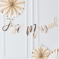 Gold Just Married Bunting